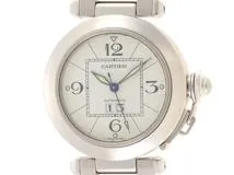 Cartier カルティエ 腕時計 パシャC ビッグデイト W31055M7 ステンレス ホワイト文字盤 35mm 自動巻き【472】SJ