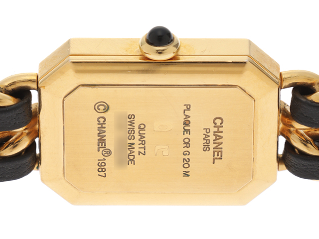 CHANEL プルミエール H0001 クオーツ 腕時計 L ブラック文字盤