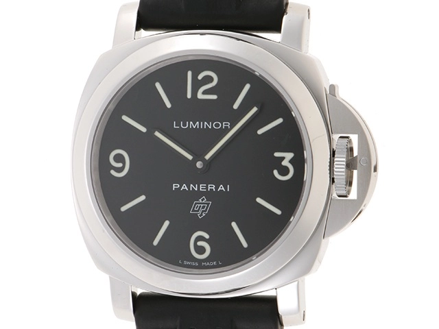 PANERAI パネライ 腕時計 ルミノール ベース ロゴ PAM00000 ブラック文字盤 ステンレス/レザー 手巻き 並行品【472】SJ