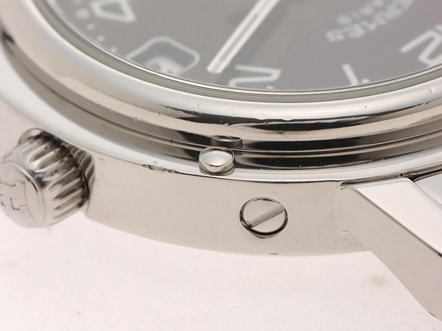 HERMES エルメス レディース時計 クリッパー クオーツ SS ステンレス ブラック文字盤 CL4.210【434】