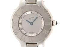 Cartier　カルティエ　レディース腕時計　マスト21　SM　W10109T2　クオーツ　シルバー文字盤　ステンレス【433】