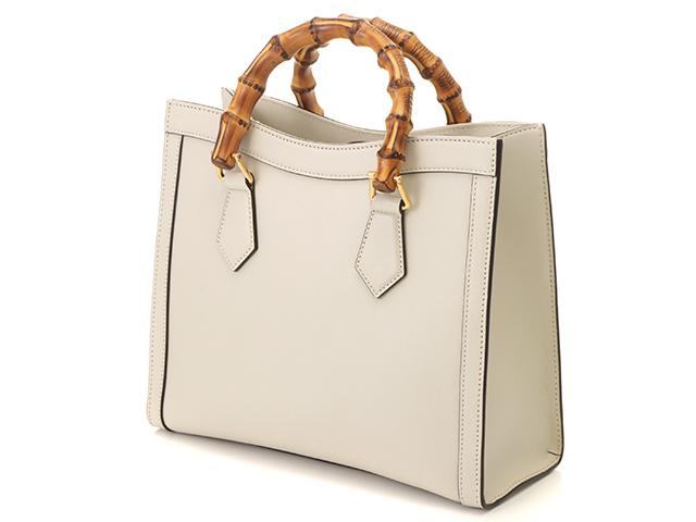 GUCCI グッチ バンブー ダイアナ2WAYバッグ ホワイト レザー