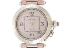 Cartier カルティエ 腕時計 カルティエ パシャC メリディアン W3107099 2004年クリスマス限定 ステンレス/クロコベルト ピンクシェル文字盤 自動巻き 2004年正規品【472】SJ