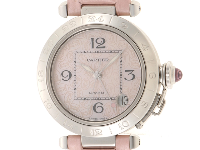 Cartier カルティエ 腕時計 カルティエ パシャC メリディアン W3107099 2004年クリスマス限定 ステンレス/クロコベルト ピンクシェル文字盤 自動巻き 2004年正規品【472】SJ