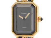 CHANEL　シャネル　レディース腕時計　プルミエールL　H0001　ブラック文字盤　クオーツ　GP/革【433】