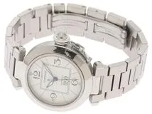 Cartier　カルティエ　パシャCビッグデイト　W31055M7　SS　ホワイト　男性用自動巻時計【473】
