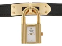 HERMES エルメス 腕時計 ケリーウォッチ KE1.201 ゴールドメッキ/エプソン □B刻印 ホワイト文字盤 クオーツ【472】SJ