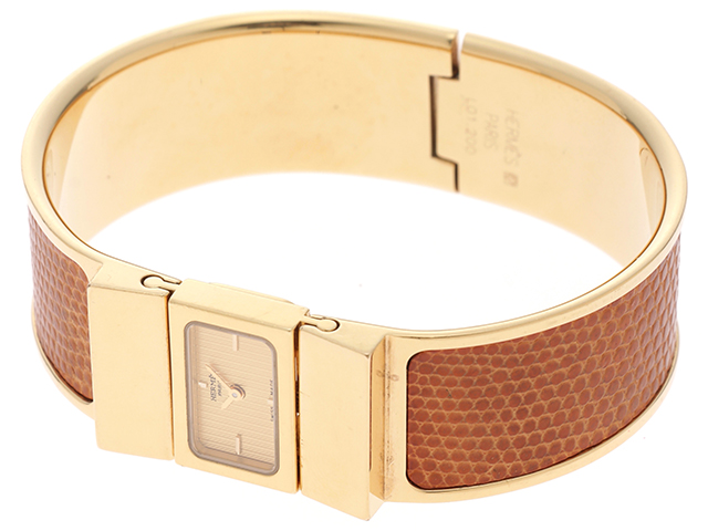 HERMES/エルメス】 L01.201 ロケ バングル ウォッチ 腕時計 GP