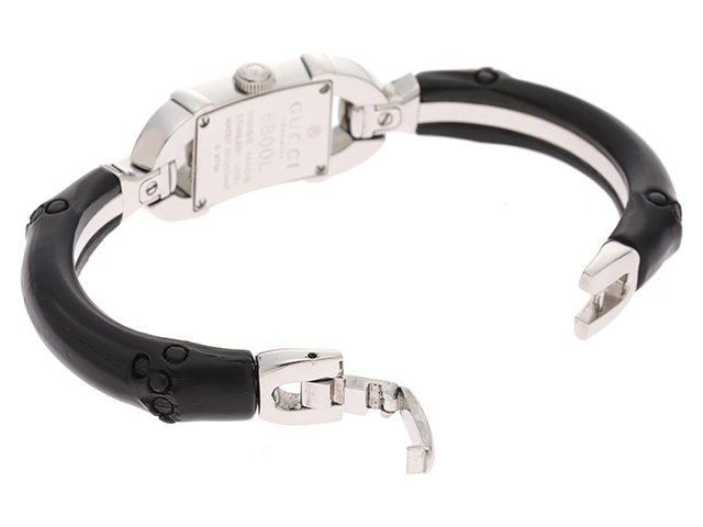 GUCCI グッチ バンブー バングルウォッチ 6800L SS ブラック文字