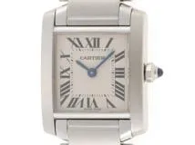 Cartier カルティエ 腕時計 タンクフランセーズSM W51008Q3 ホワイト文字盤 スティール クォーツ 2002年並行品【472】SJ