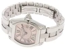 Cartier　カルティエ　ロードスターSM　W62017V3　SS　ピンク　女性用自動巻時計【473】