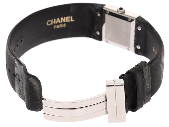 CHANEL　シャネル　マトラッセ　H0500　ステンレス/カワ　SS/革　ブラック　ダイヤベゼル　レディース　 クオーツ【432】2148103632082