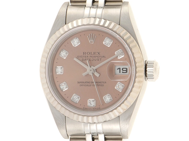 P番2000年頃 ROLEX ロレックス 腕時計 デイトジャスト26 79174G 10Pダイヤモンドピンク文字盤 ステンレス／K18ホワイトゴールド ジュビリー 自動巻【472】SJ