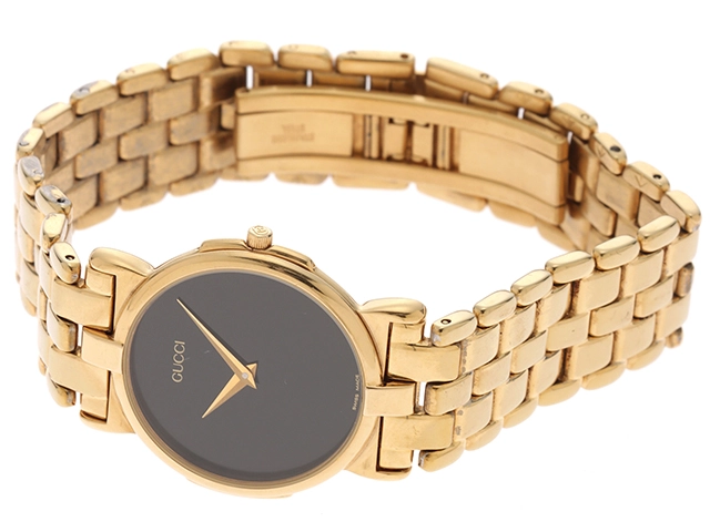 CUCCI グッチ レディース腕時計 クォ―ツ 3400M ブラック文字盤【431】