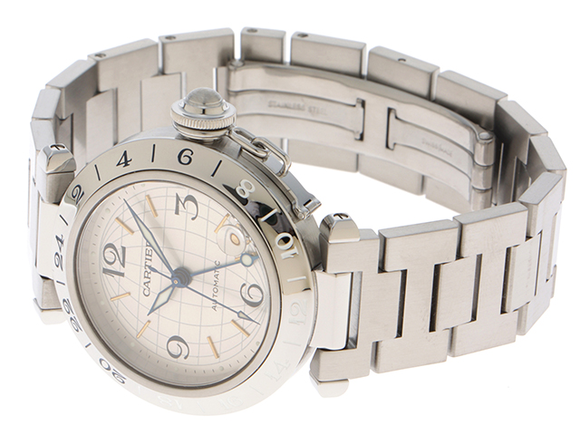 Cartier カルティエ パシャCメリディアン W31029M7 SS シルバー
