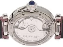2020年正規品　Cartier　カルティエ　パシャC　WSPA0012　シルバー文字盤　スティール/クロコ革ベルト　自動巻き　レデイーズ　C