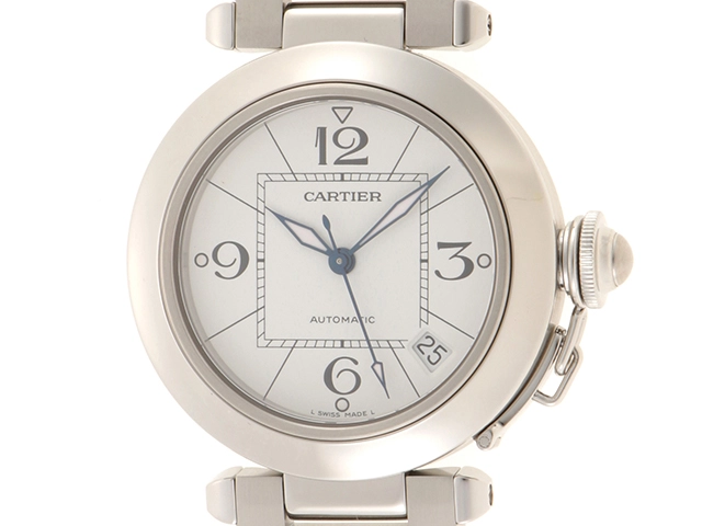 Cartier カルティエ 時計 パシャC W31074M7 ホワイト文字盤 SS 自動巻き ユニセックス（2148103635137）M【200】