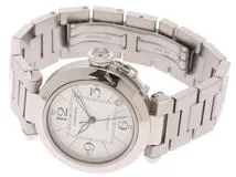 Cartier カルティエ 時計 パシャC W31074M7 ホワイト文字盤 SS 自動巻き ユニセックス（2148103635137）M【200】