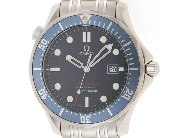 OMEGA　オメガ　シーマスター　ダイバー300　2221.80　SS　ネイビー文字盤　メンズ　クオーツ式　300m防水　【432】　2148103635199
