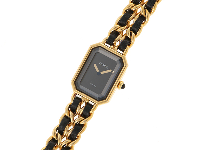 CHANEL シャネル 腕時計 プルミエールL H0001 ゴールドメッキ/革 ブラック文字盤 Lサイズ クオーツ【472】SJ  の購入なら「質」の大黒屋（公式）