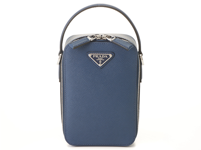PRADA プラダ ショルダーバッグ レザー ブルー レディース 中古