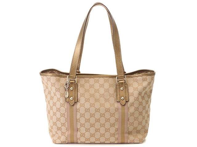 GUCCI ゴールド GGパターン ハンドバッグ GUCCI グッチ GG トートバッグ ゴールド／ピンク／ベージュ