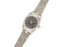 ROLEX　ロレックス　オイスターパーペチュアル　76080　SS　ブラック　女性用自動巻時計【473】