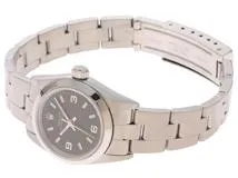 ROLEX　ロレックス　オイスターパーペチュアル　76080　SS　ブラック　女性用自動巻時計【473】