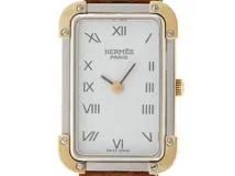HERMES エルメス　クロアジュール　CR1.240 ホワイト文字盤 ステンレス／ゴールドメッキ クオーツ【430】2148103636486