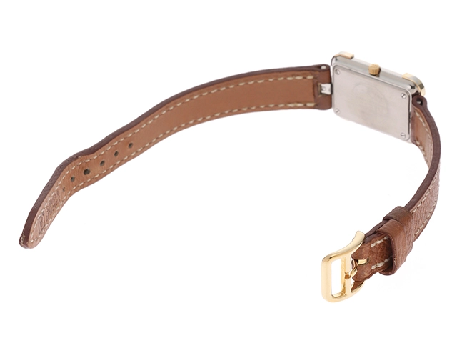 HERMES エルメス　クロアジュール　CR1.240 ホワイト文字盤 ステンレス／ゴールドメッキ クオーツ【430】2148103636486