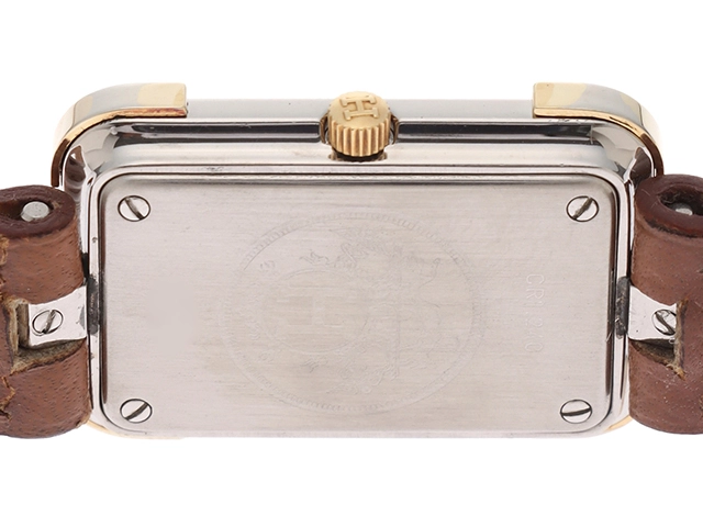 HERMES エルメス　クロアジュール　CR1.240 ホワイト文字盤 ステンレス／ゴールドメッキ クオーツ【430】2148103636486