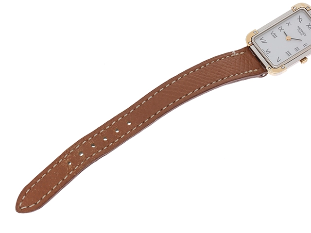 HERMES エルメス　クロアジュール　CR1.240 ホワイト文字盤 ステンレス／ゴールドメッキ クオーツ【430】2148103636486