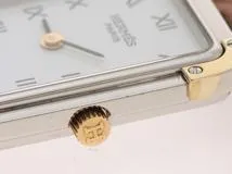 HERMES エルメス　クロアジュール　CR1.240 ホワイト文字盤 ステンレス／ゴールドメッキ クオーツ【430】2148103636486