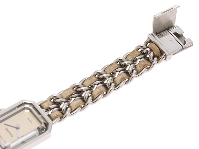 CHANEL シャネル レディース腕時計 プルミエールロックS-M 1000本限定 クオーツ H5584 シャンパンミラー文字盤 ステンレス/革 本体のみ【433】