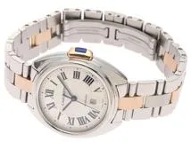 2016年正規品 Cartier カルティエ 腕時計 クレ ドゥ カルティエ W2CL0004 K18ピンクゴールド/スチール シルバー文字盤  自動巻き【472】SJ
