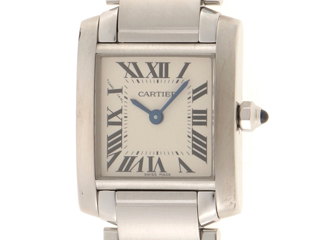 Cartier カルティエ タンクフランセーズSM W51008Q3 SS ホワイト 女性用クオーツ時計【473】 の購入なら「質」の大黒屋（公式）