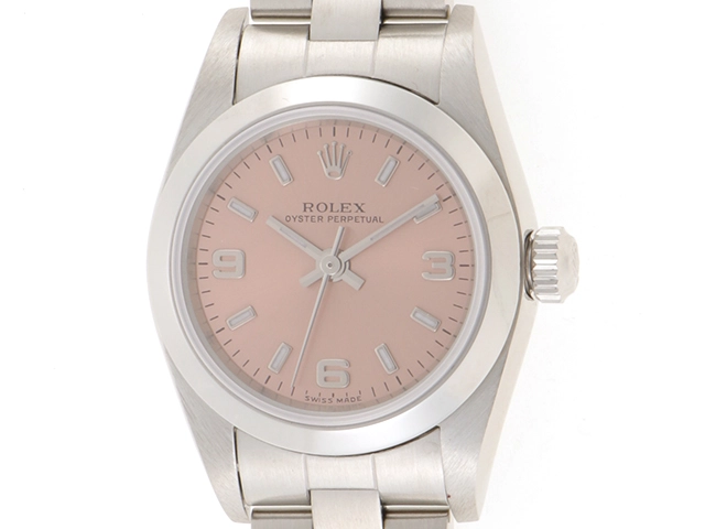 ROLEX  ロレックス　オイスター　パーペチュアル　ピンク文字盤/SS　76080【471】N