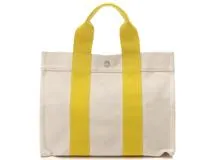 HERMES　エルメス　ボラボラ　PM　バッグ　イエロー　ホワイト【472】YI