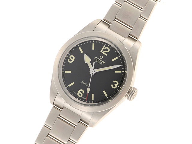 超美品 TUDOR 自動巻き ブラックダイヤル レンジャー針 仕様 付属品完備 楽天市場】チューダー【TUDOR】SSレンジャーメンズ自動巻き