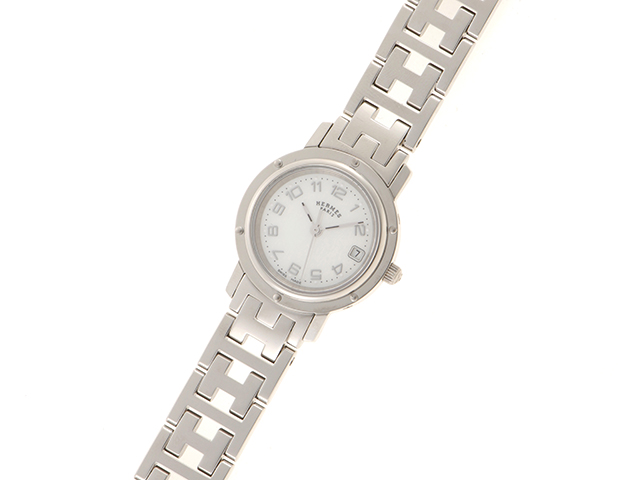 HERMES エルメス クリッパー CL4.210 ステンレス シルバー 女性用  