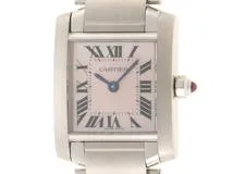 Cartier カルティエ 腕時計 タンクフランセーズSM W51028Q3 ピンクシェル文字盤 スティール クォーツ 2021年正規品【472】SJ