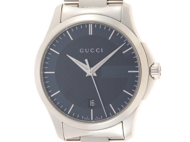 GUCCI　グッチ　Gタイムレス　YA126440　メンズ　SS　ネイビー文字盤　クォーツ　【436】2148103641794