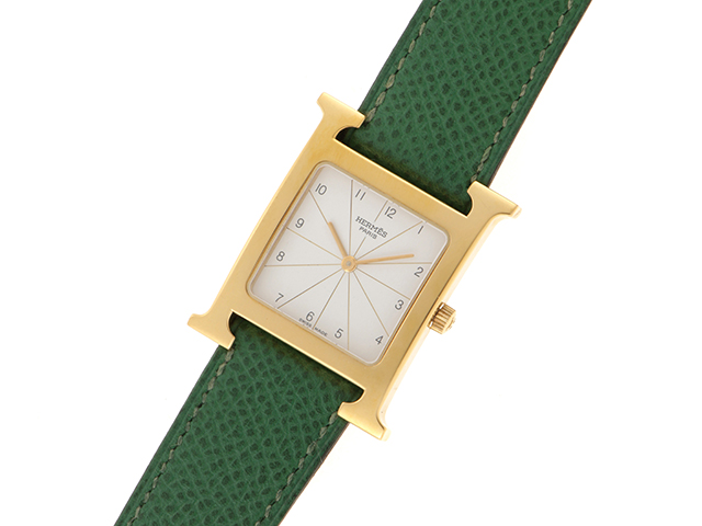 HERMES エルメス Hウォッチ HH1.501 GP/レザー 男女兼用クオーツ