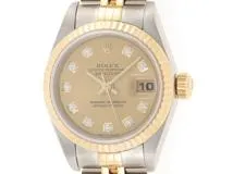 F番 ROLEX ロレックス 時計 デイトジャスト 79173G シャンパンゴールド文字盤 10Pダイヤ YG/SS 自動巻き レディース (2148103642371) M【200】