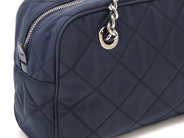 PRADA プラダ チェーンショルダー ネイビー ナイロン