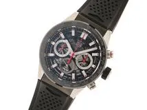 2020年正規品 TAG HEUER タグ・ホイヤー 腕時計 カレラ キャリバー ホイヤー02 クロノグラフ CBG2010.FT6143 スティール／セラミック／ラバーストラップ スケルトン文字盤 自動巻き 現状販売特価品【472】SJ
