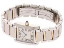Cartier　カルティエ　タンクフランセーズSM　W51007Q4　ステンレススチール/イエローゴールド　クォーツ　レディース　腕時計（2148103643101）【200】C