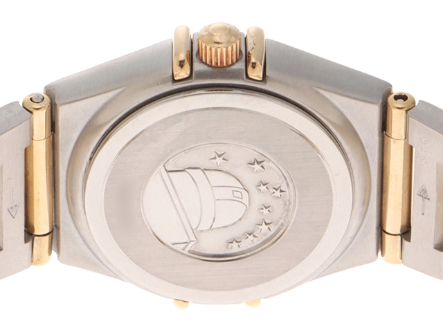 OMEGA　オメガ　レディース時計　コンステレーション　ミニ　ダイヤベゼル 12PD　シェル文字盤　1267.75　クォーツ　ステンレス/イエローゴールド【430】2148103643125