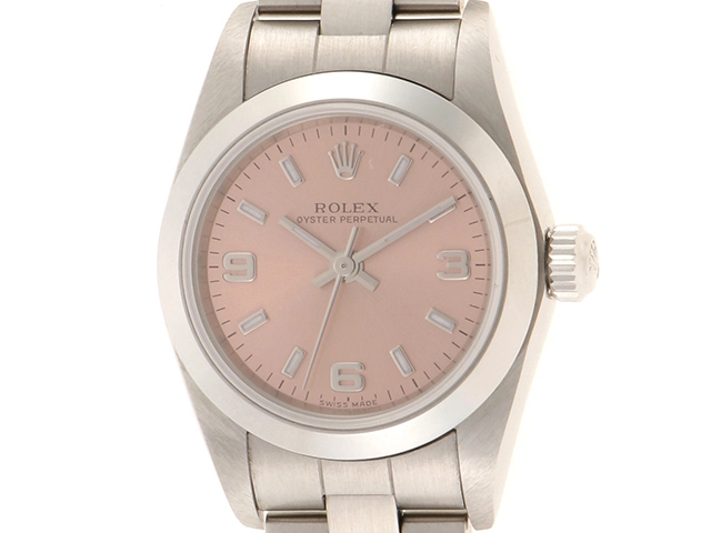 ROLEX　ロレックス　オイスター　パーペチュアル　76080　ピンク文字盤　ステンレス　SS　F番　レディース　2005年11月ギャラ　自動巻き　2148103643507【432】