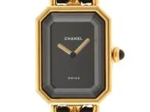 CHANEL 　シャネル 　プルミエールM　 H0001 　黒文字盤 　GP/SS  　 クオーツ 　レディース　【436】　2148103643644